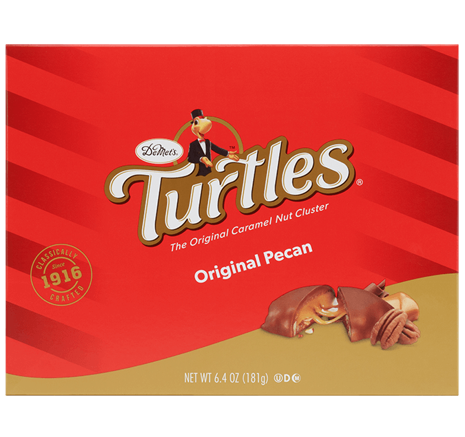 Large chocolate gift box of Demet's turtles