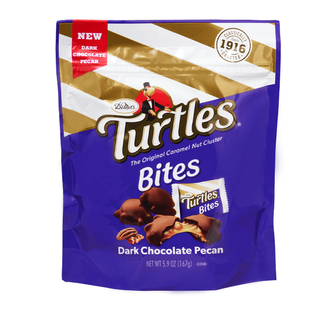 Bag of Demets dark chocolate turtle bites